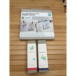 NIB Bundle of Letter Press Ink  & Letter Press Plates Formal Invite Paper Crafts